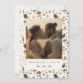 Moderne Terrazzo Foto Save the Date Karte (Rückseite)