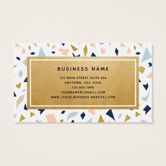 Moderne Terrazzo Interieur Designer Business Cards (Rückseite)