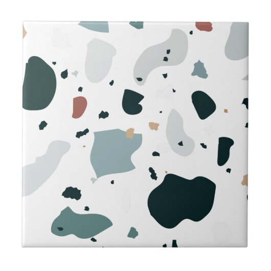 Moderne Terrazzo-Muster – Abstrakte Mittelmeer-Opt Fliese (Vorderseite)