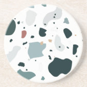 Moderne Terrazzo-Muster – Abstrakte Mittelmeer-Opt Getränkeuntersetzer (Vorne)