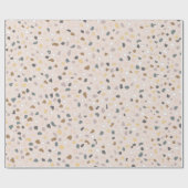 Moderne Terrazzo-Muster-Beige-Verpackungspapier Geschenkpapier (Flach)