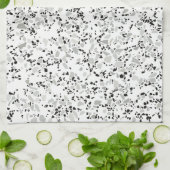 Moderne Terrazzo-Muster in Weiß und Grau Geschirrtuch (Gefaltet)