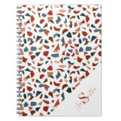 Moderne Terrazzo-Muster-Monogramm Notizblock (Vorderseite)
