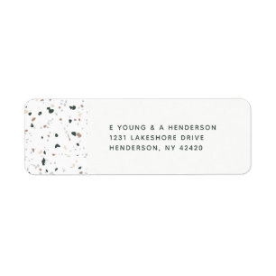 Moderne Terrazzo-Muster-Rücksendeadressen-Aufklebe