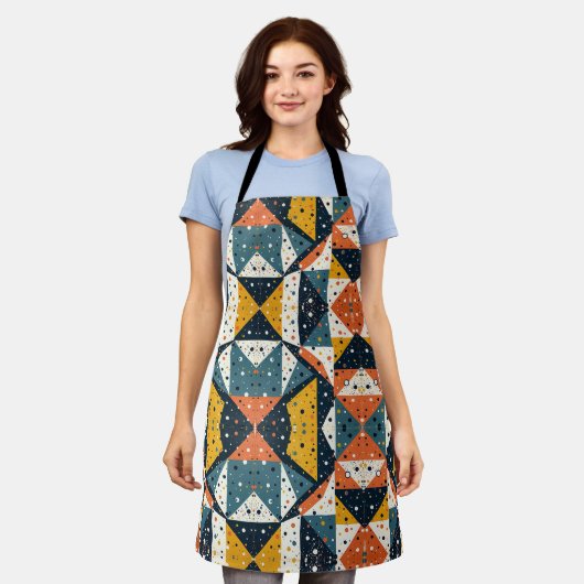 Moderne Terrazzo Print Schürze (Getragen)