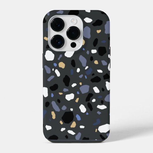 Moderne Terrazzo-Stein-Textur-Muster iPhone Hülle (Rückseite)