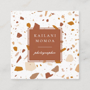 Moderne Terrazzo Terrazzo Muster Quadratische Visitenkarte