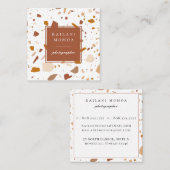 Moderne Terrazzo Terrazzo Muster Quadratische Visitenkarte (Vorne/Hinten)