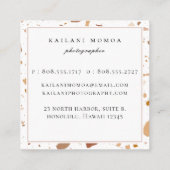 Moderne Terrazzo Terrazzo Muster Quadratische Visitenkarte (Rückseite)