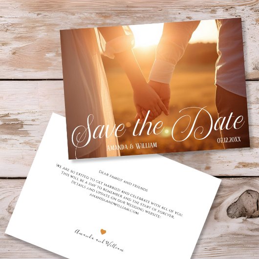 Moderne Text- und Foto-Hochzeit Save The Date