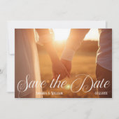 Moderne Text- und Foto-Hochzeit Save The Date (Vorderseite)