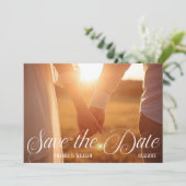 Moderne Text- und Foto-Hochzeit Save The Date (Stehend Vorderseite)