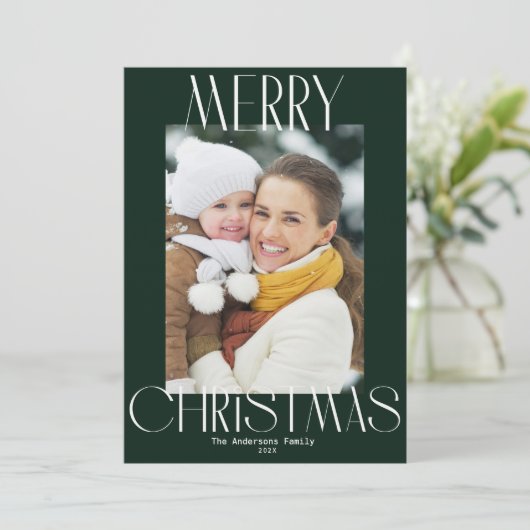moderne Text-Weihnachtskarte Feiertagskarte (Stehend Vorderseite)