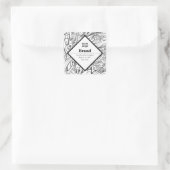 Moderne Textgestaltung & Ihr Logo Quadratischer Aufkleber (Tasche)