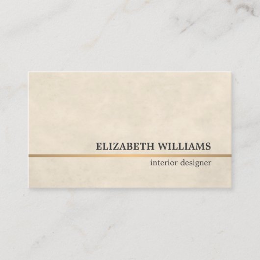 Moderne Textilien Beige Kupfer Linie Innenarchitek Visitenkarte (Vorderseite)