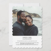 Moderne Textschicht mit gewelltem Rand PhotoPop Save The Date (Rückseite)