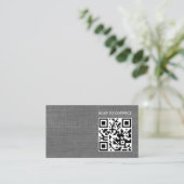 Moderne Textur Grau Schwarz QR-Code Bold Visitenkarte (Stehend Vorderseite)