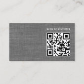 Moderne Textur Grau Schwarz QR-Code Bold Visitenkarte (Vorderseite)
