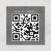 Moderne Textur Grau Schwarzer QR-Code Fett Quadratische Visitenkarte (Vorderseite)