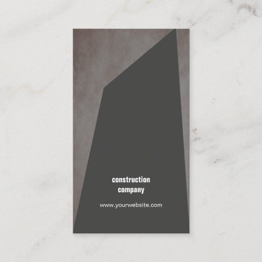 Moderne Textur Stone Dunkelgrau Bau Visitenkarte (Vorderseite)