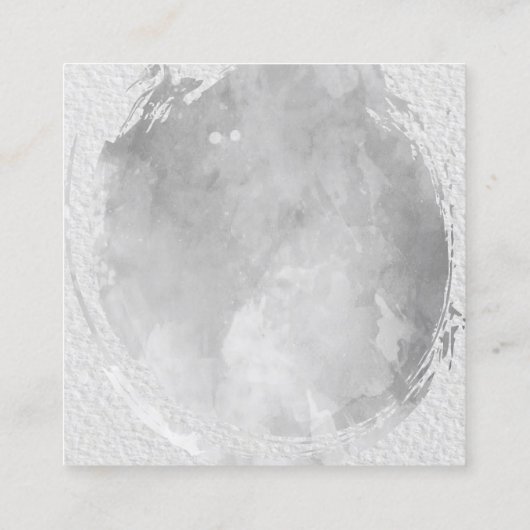 Moderne Textur Wasserfarbe mit Monogramm gebürstet Quadratische Visitenkarte (Rückseite)