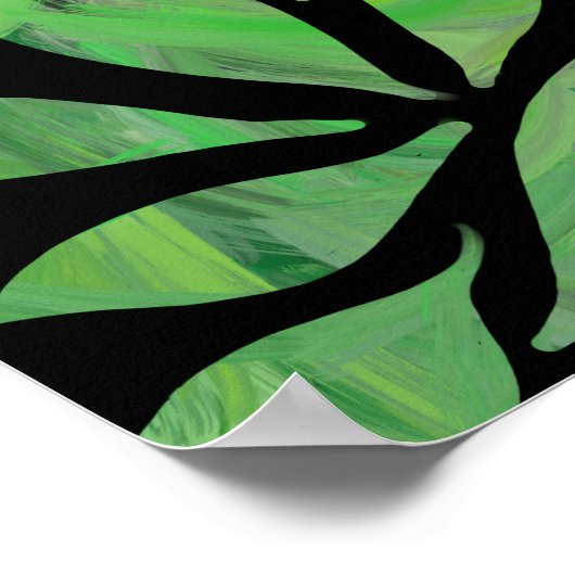 Moderne texturierte Blätter auf abstrakten Baum-Le Poster (Ecke)