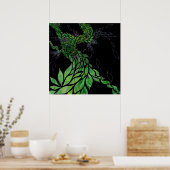 Moderne texturierte Blätter auf abstrakten Baum-Le Poster (Küche)