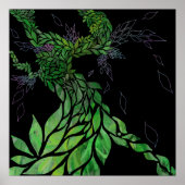 Moderne texturierte Blätter auf abstrakten Baum-Le Poster (Vorne)