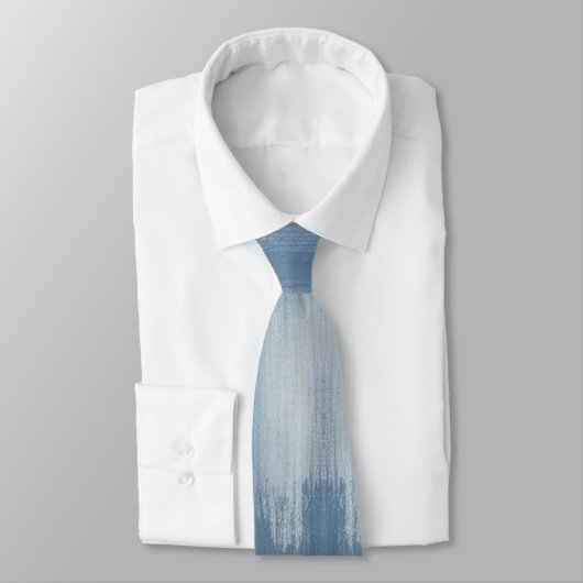 Moderne texturierte Denim Neck Tie Krawatte (Gebunden)