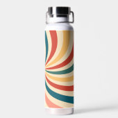 Moderne Texturierte Retro Gemusterte Farbige Trinkflasche (Rückseite)