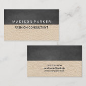 Moderne Texturleder-Hintergrund Visitenkarte (Vorne/Hinten)