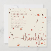 Moderne Thankful Erntedank Dinner Script-Blätter Einladung (Vorderseite)
