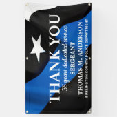 Moderne Thin Blue Line Vielen Dank für die Polizei Banner (Vertikal)