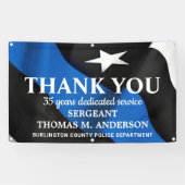 Moderne Thin Blue Line Vielen Dank für die Polizei Banner (Horizontal)