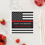 Moderne Thin Red Line Feuerwehrhappy Ruhestand Serviette (Beispiel)