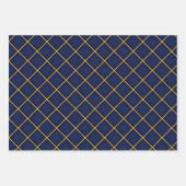 Moderne tiefe Marine und Gold Sleek Geschenkpapier Set (Vorderseite)