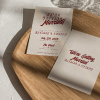 Moderne Tiefrote Retro-Fete Hochzeit