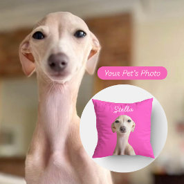 Moderne Tier-Foto + Name | Geschenk für Hunde-Vate Kissen