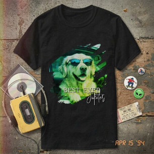 moderne Tier-Foto-Retro-Sonnenbrille und Name T-Shirt