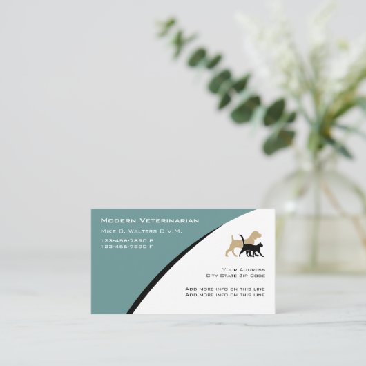 Moderne Tierärztliche Visitenkarten Visitenkarte (Stehend Vorderseite)