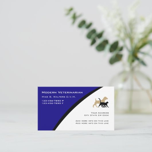 Moderne Tierärztliche Visitenkarten Visitenkarte (Stehend Vorderseite)