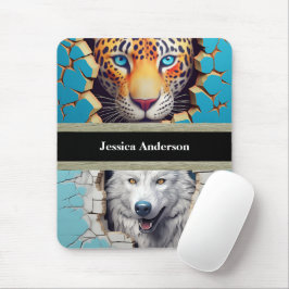 Moderne Tiere, Leopard Wolf Mousepad