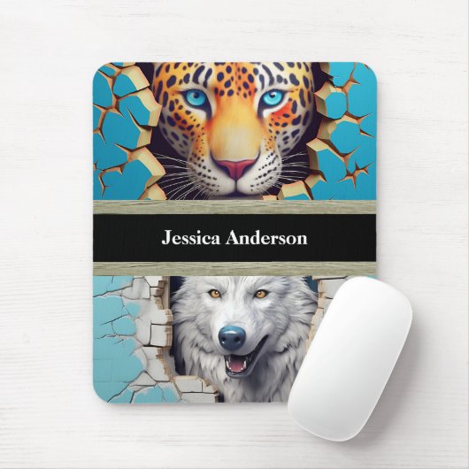 Moderne Tiere, Leopard Wolf Mousepad (Mit Mouse)