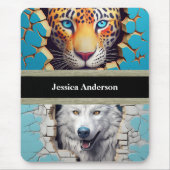 Moderne Tiere, Leopard Wolf Mousepad (Vorne)