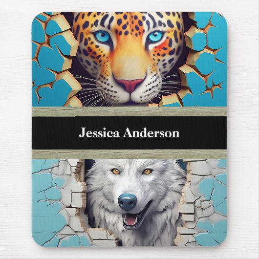 Moderne Tiere, Leopard Wolf Mousepad (Vorne)