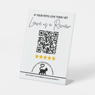 Moderne Tierklinik QR-Code Bewertungsanfrage Sockelschild