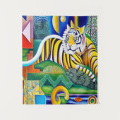 Moderne Tiger Art - Augenblick Wandteppich (Vorderseite)