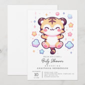 Moderne Tiger Baby-Dusche Einladung (Vorne/Hinten)