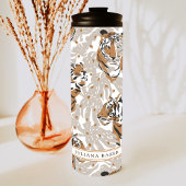 Moderne Tiger Foliage Personalisiert Thermosbecher
