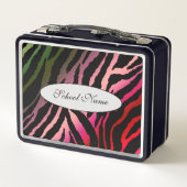 Moderne Tiger hinzufügen Ihren Text Metall Brotdose (Rückseite)